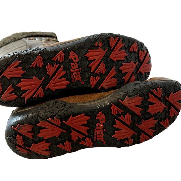 Pajar Phyllis Brown Leather Faux Fur Tall Winter Lace Up Snow Boots Women's 10 - Picture 9 of 16